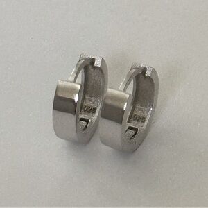 Unisex earrings 925 silver round hoops